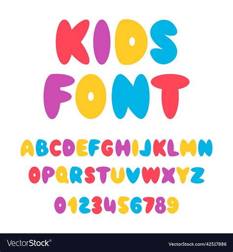 Kids font Royalty Free Vector Image - VectorStock