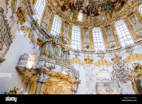 Inside Ettal Abbey (Kloster Ettal), a Benedictine monastery in the Stock Photo, Royalty Free ...