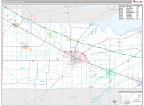 Sandusky County, OH Zip Code Wall Map Premium Style by MarketMAPS