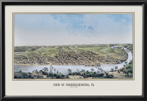 Fredericksburg VA 1862 Restored Map | Vintage City Maps