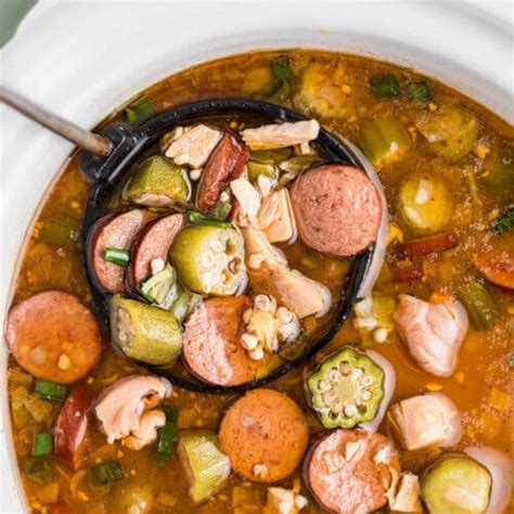 Crock Pot Chicken and Sausage Gumbo - Bowl Me Over