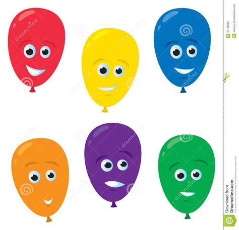 (Funny Faces) stock photography cartoon balloon faces six colorful balloons making funny ...