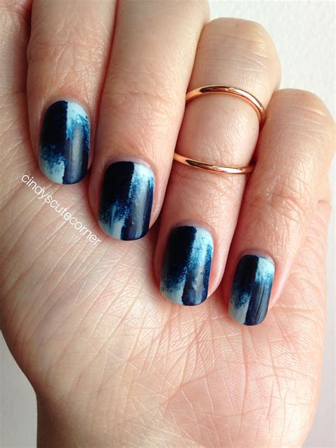 Matte Blue Gradient Nails - Cindy's Cute Corner