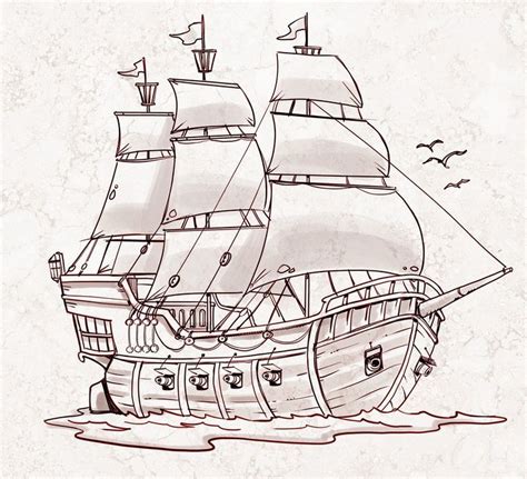 Pin de tony haselden en Drawings | Dibujo barco pirata, Barco pirata, Barcos