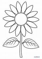 Easy Sunflower Coloring Pages sketch template