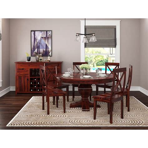 Missouri Solid Wood 8 Piece Round Dining Room Set