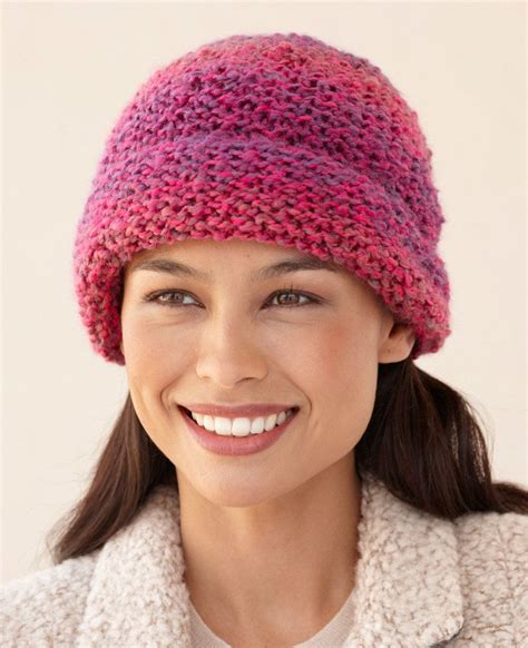 One Stitch Hat in Lion Brand Homespun - L10535 | Knitting Patterns | LoveCrafts | Knitted hats ...