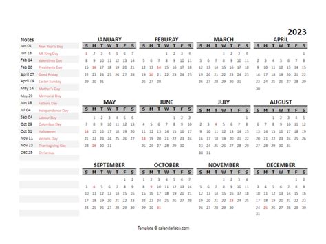 2023 Calendar Template Google Doc | 2023 Calendar