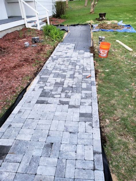 How To Install A DIY Paver Walkway | Scrappy Geek