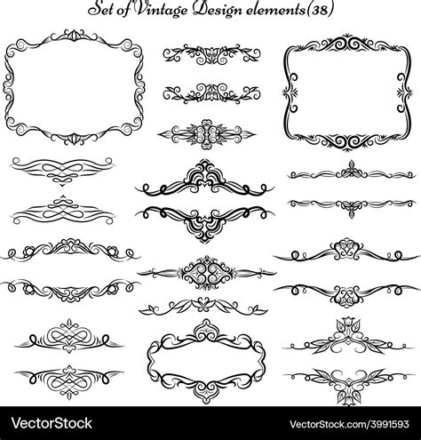 Set of vintage borders 38 Royalty Free Vector Image