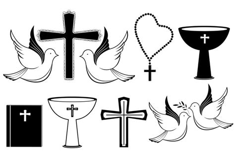 Christian black white icons SVG Cut File