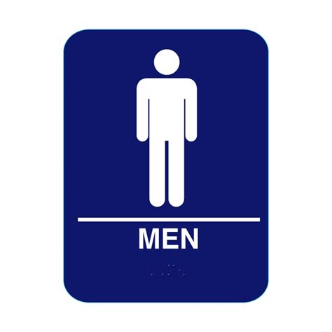 Men Restroom Sign with Braille - Blue #CR-M68