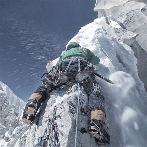 Pictured above @jimmy_chin riding the 'shark fin' of the #meru summit ridge | Adventure ...