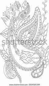 Handdrawn Paisley Pattern Coloring Page Stock Vector Royalty Free  sketch template