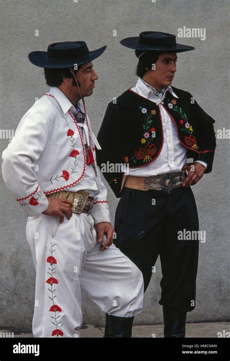 Gauchos wearing traditional hats and clothes, Argentina Stock Photo - Alamy