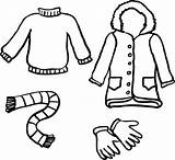 Winter Clothes Coloring Page  Pages sketch template