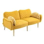 Resenkos Modern Velvet Fabric Sleeper Futon Sofa Bed Upholstered ...