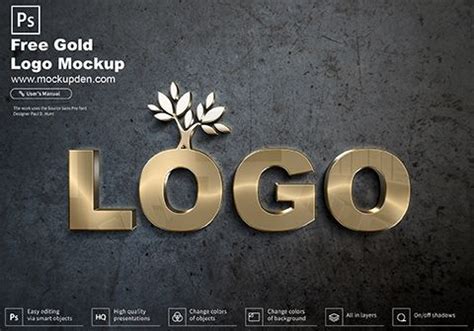 Gold 3d logo mockup - xlrewa