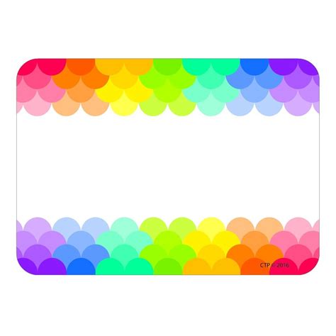 Painted Palette Rainbow Scallops Labels / Name Tags (4821), 3 1/2" x 2 1/2"; 36 per package By ...