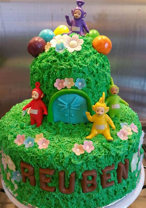 Teletubbies birthday cake I made for my one year old Vintage Birthday Cakes, 1st Birthday Cakes ...