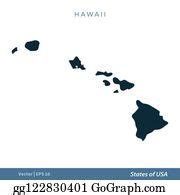 520 Clip Art Map Of Hawaii Us State Vector Illustration | Royalty Free - GoGraph