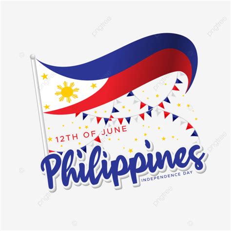 Philippines Independence Day With Philippine Flag Typography Design ...