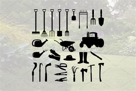 Gardening Equipment Tools Silhouette – MasterBundles