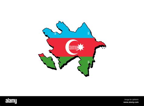 Silhouette of the map of Azerbaijan with its flag Stock Photo - Alamy