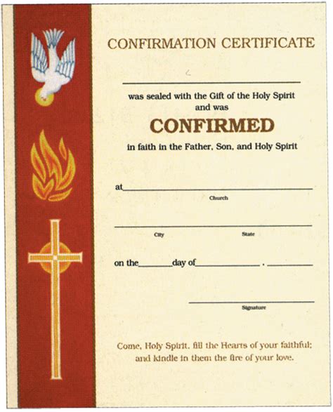 Confirmation Certificate. 07-0546. Tonini Church Supply