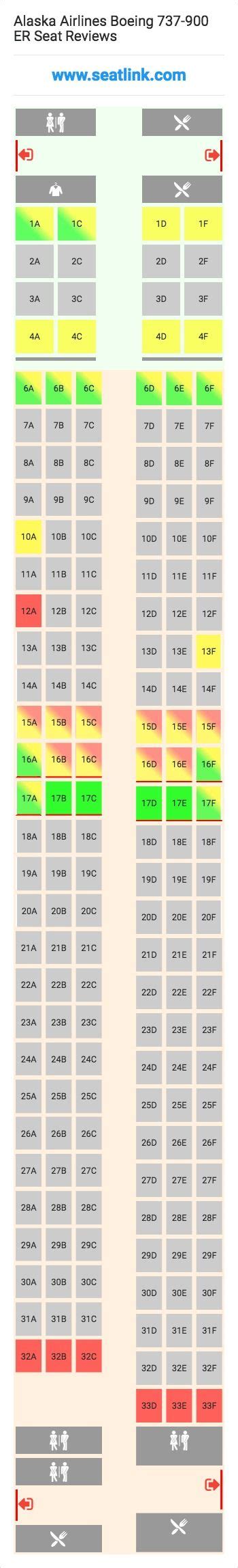 Alaska Airlines Boeing 737-900 ER (73J) Seat Map | Delta airlines, Airlines