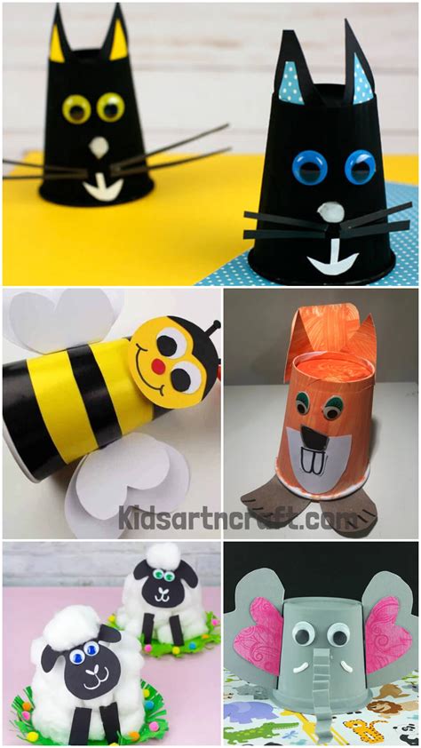 Paper Cup Animal Crafts for Kids - Kids Art & Craft