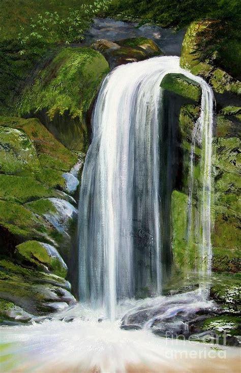 Waterfall Painting by Diana Tyson