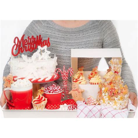 Red Glitter Merry Christmas Cake Topper | Ocado