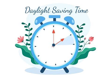 Daylight Savings Time Hand Drawn Flat Cartoon Illustration with Alarm Clock or Calendar from ...