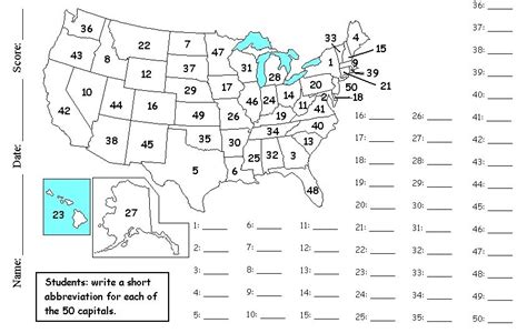 Us States And Capitals Map Puzzle