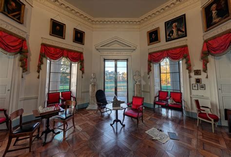 blue baseboards and red curtains! © Thomas Jefferson Foundation at Monticello. Photography by ...