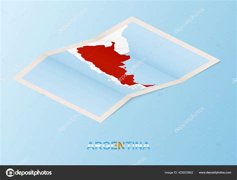 Folded Paper Map Argentina Neighboring Countries Isometric Style Stock ...