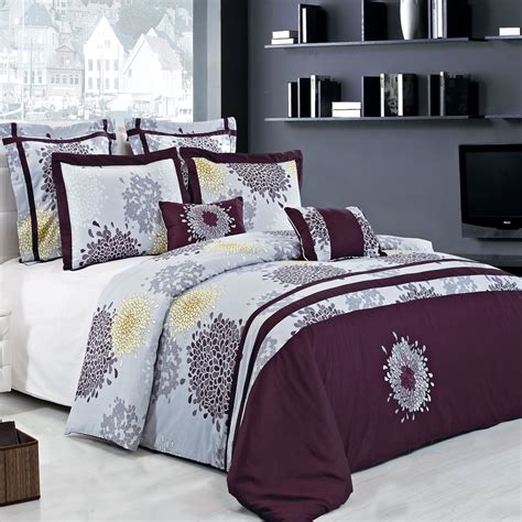 Soft 100% Cotton 8-PC Complete Duvet Cover Bedding Set With Down ...