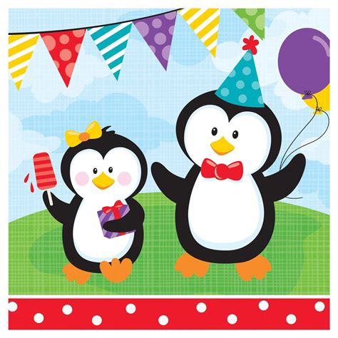 Cute Penguin Party Serviettes (18) | Party Kit n Kaboodle Theme Party ...