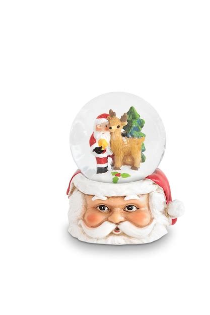 Premium Photo | Santa claus and a reindeer snow globe