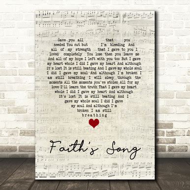 Amy Wadge Faith's Song Script Heart Song Lyric Print - SongLyricPrints.co.uk