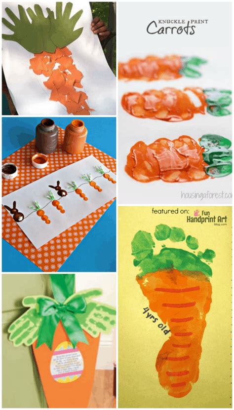 Cute Carrot Crafts made with Handprints and Footprints