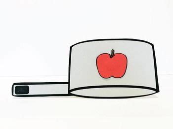 a hat with an apple on it and the words sentence strip hat written in black