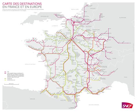 Mapa dos trens da França: linhas ferroviárias e trem de alta velocidade ...