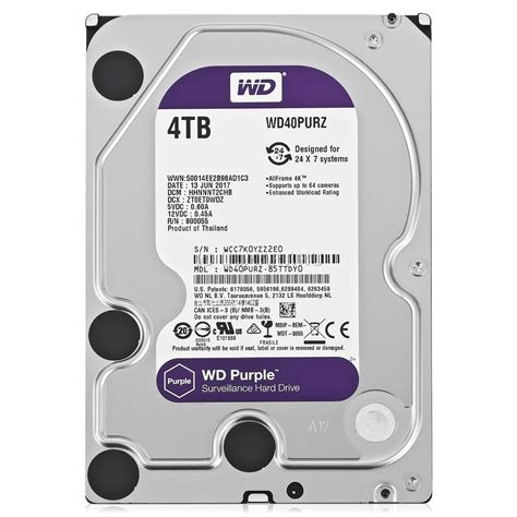 Hdd Internal Wd Purple 4tb Surveillance Hard Disk For Cctv System | Hot ...