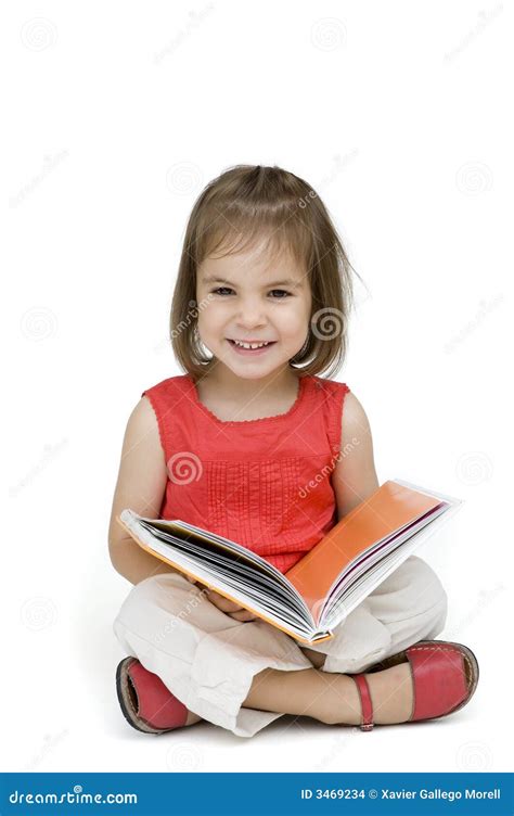 Little Girl Reading A Book Stock Images - Image: 3469234