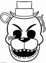 Golden Freddy FNAF Coloring Page  Free Printable Pages sketch template