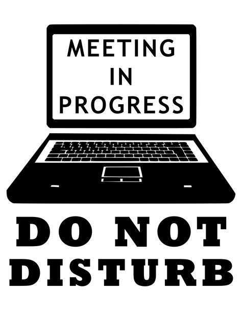 Free Printable Do Not Disturb Meeting in Progress Sign | 100 Simple Books