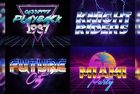 Make 80s retro vintage logo chrome and neon styles by Johnelements | Fiverr