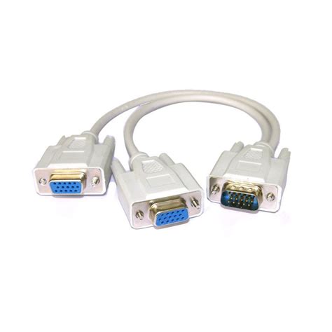 1 PC to 2 VGA SVGA MONITOR Y SPLITTER CABLE LEAD | eBay